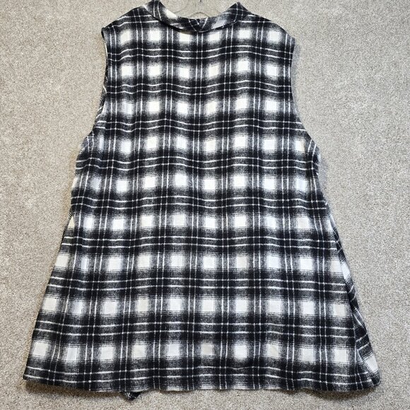 Chicsoul Waterfall Vest Plaid Microfleece Cozy Soft Pockets Flowing Women's 1XL - Picture 12 of 12